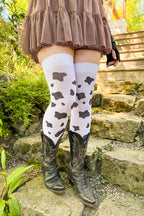 Cow Spot Print Thigh Highs
