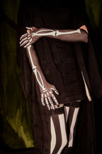 Skeleton Fishnet Long Gloves