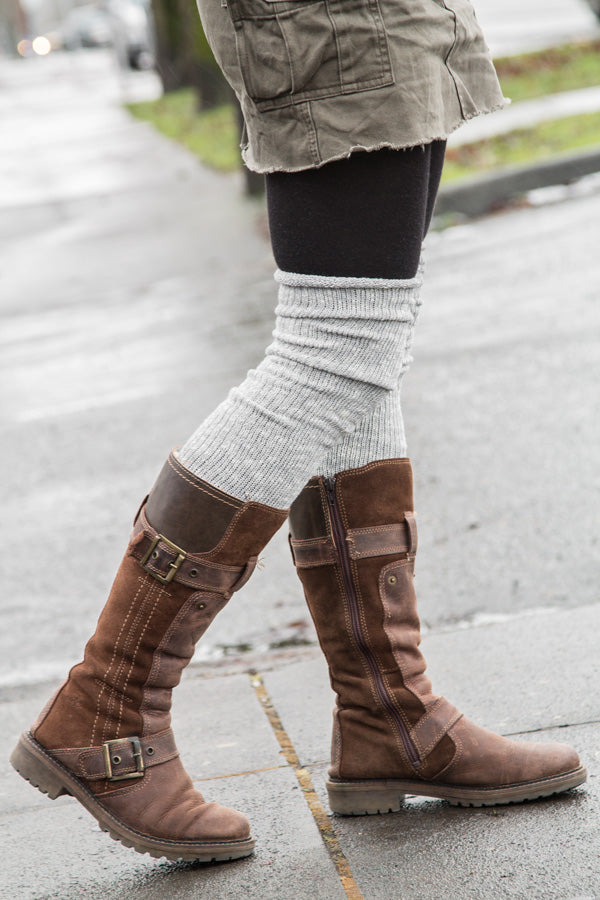 Marled Scrunchable Thigh High Socks