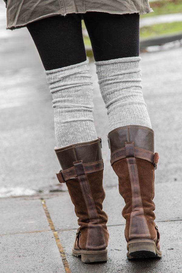 Marled Scrunchable Thigh High Socks