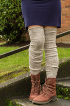 Marled Scrunchable Thigh High Socks