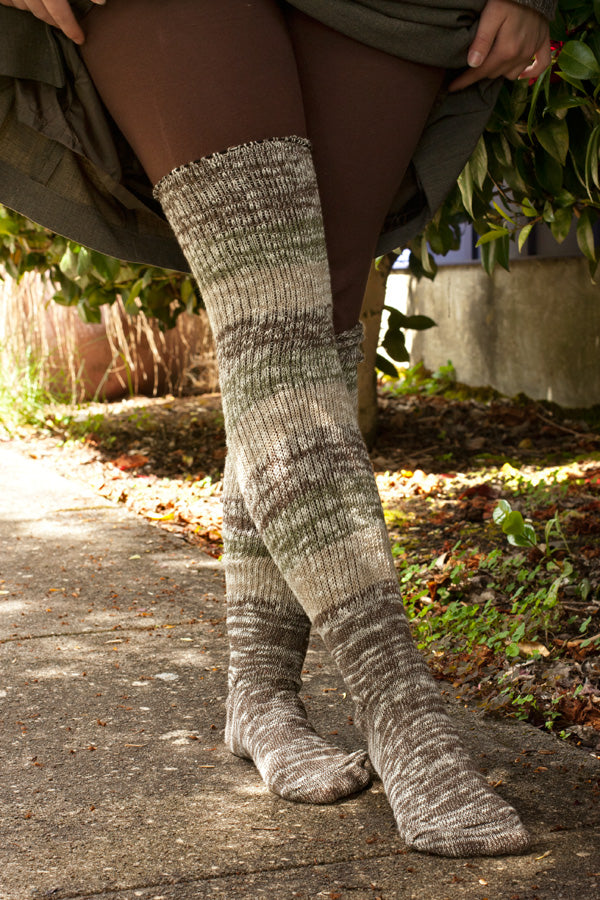 Marled Stripe Knee Socks