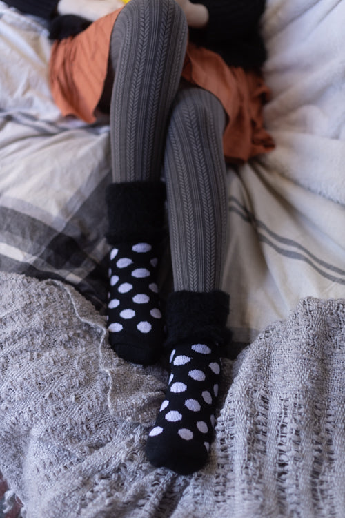 New Zealand Bed Socks with Polka Dots