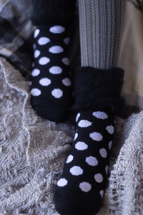 New Zealand Bed Socks with Polka Dots