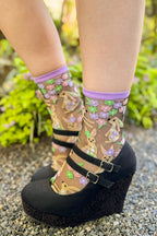 Floral Rabbit Sheer Crew