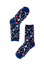 Bold Blue Floral Sheer Crew