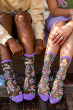 Floral Rabbit Sheer Crew