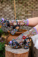 Floral Rabbit Sheer Crew