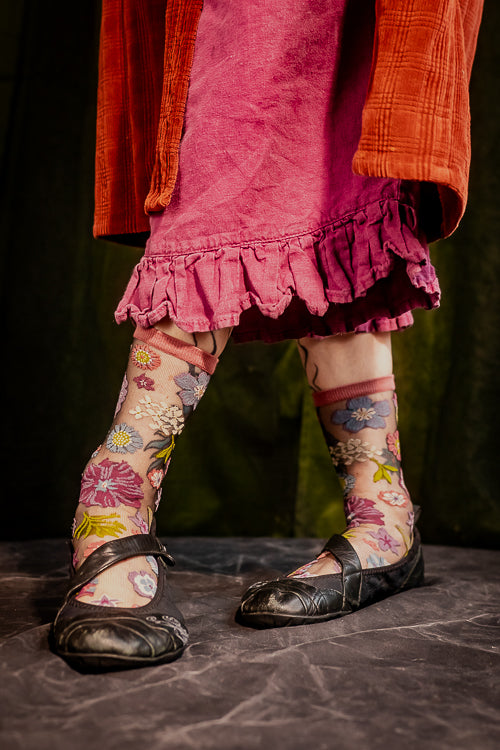 Dark Florals Sheer Crew