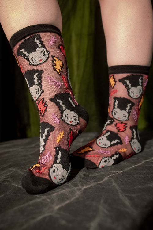 Bride of Frankenstein Shimmer Sheer Crew