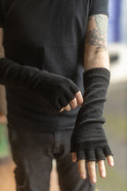 Longer Knit Fingerless Gloves