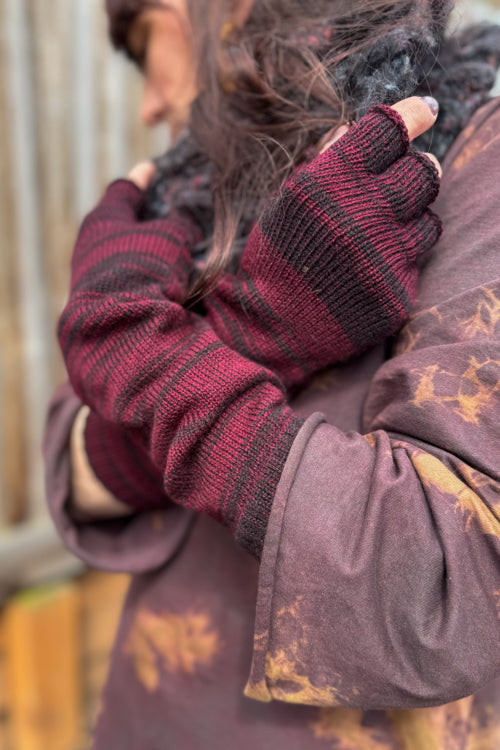 Longer Spaced Dyed Fingerless Gloves