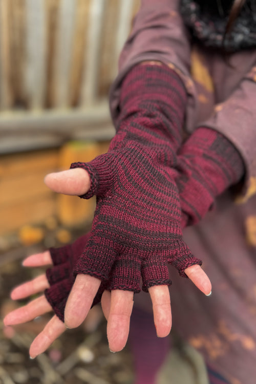 Longer Spaced Dyed Fingerless Gloves