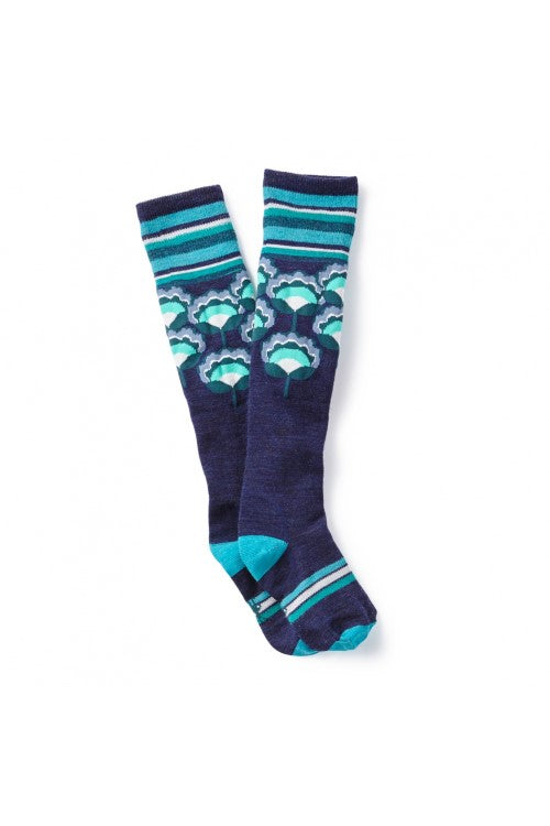 Kids Peony Pop Wool Knee High