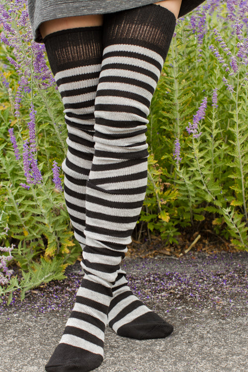 Super Stripes Longer Thigh High Socks
