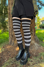 Striped Over the Knee Toe Socks