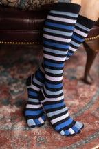 Striped Knee High Toe Socks