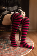 Striped Over the Knee Toe Socks
