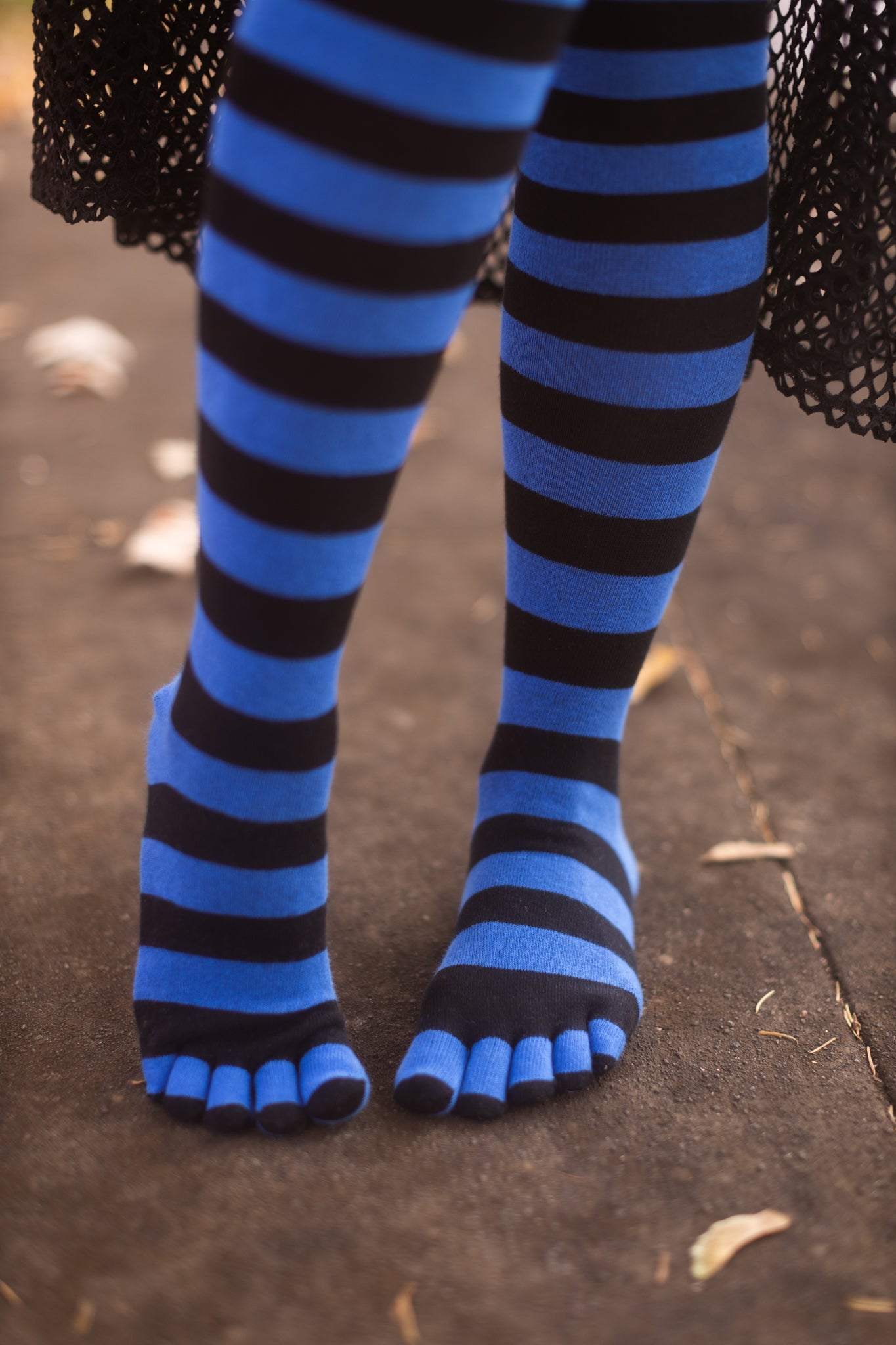 Striped Over the Knee Toe Socks