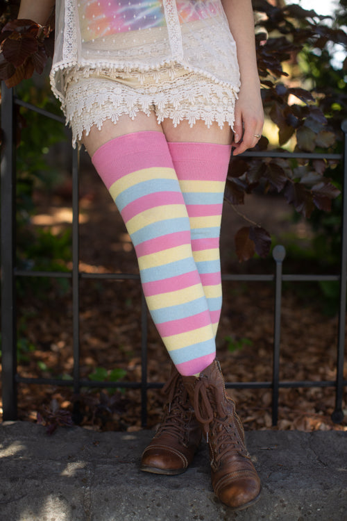 Pride Stripes Extraordinary Thigh High Socks