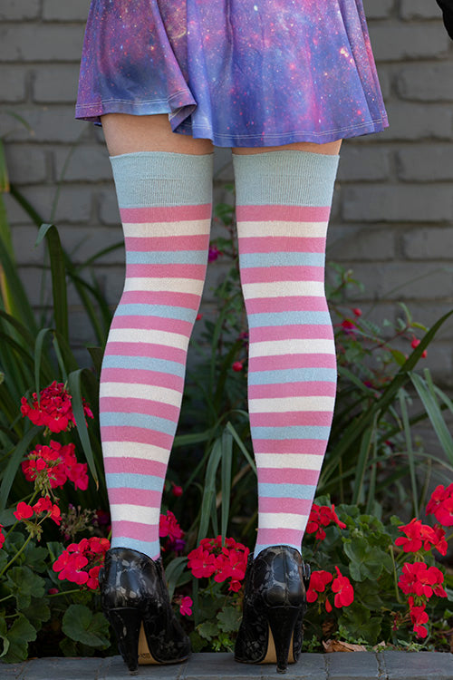 Pride Stripes Extraordinary Thigh High Socks