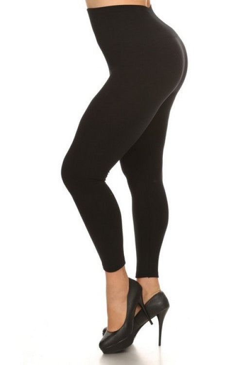 Plus Size High Waisted Fleece Lined Leggings