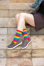 Classic Rainbow Striped Crew