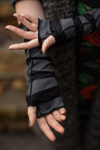 Soft Rayon Striped Arm Warmers