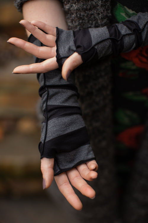 Soft Rayon Striped Arm Warmers