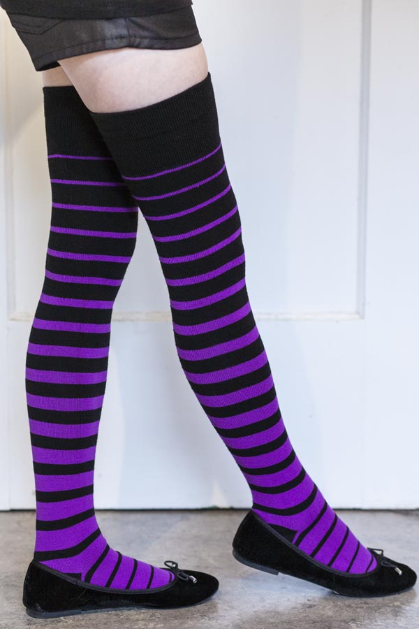Acrylic Gradient Stripes Extraordinary Thigh High