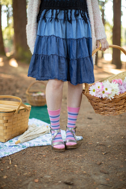 Pride Stripes Cotton Crew Socks
