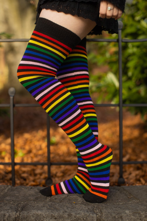 Rainbow Brights Thigh High Socks