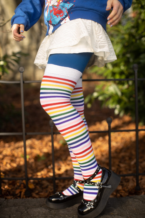 Rainbow Brights Thigh High Socks
