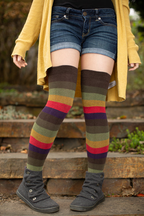 Autumn Stripes Extraordinary Thigh High