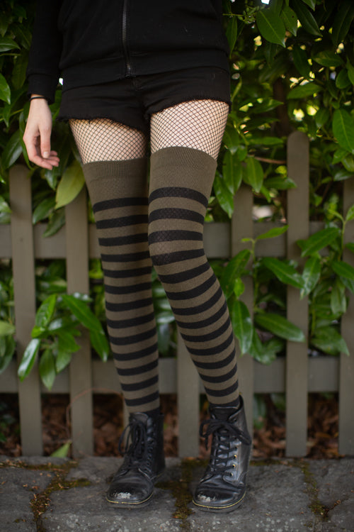 Forest Stripes Extraordinary Thigh High
