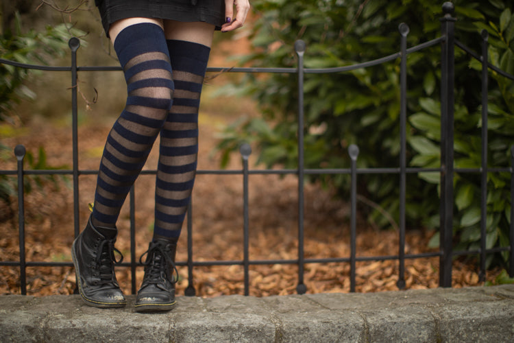 Gossamer Stripes Extraordinary Thigh High - Clearance Colors