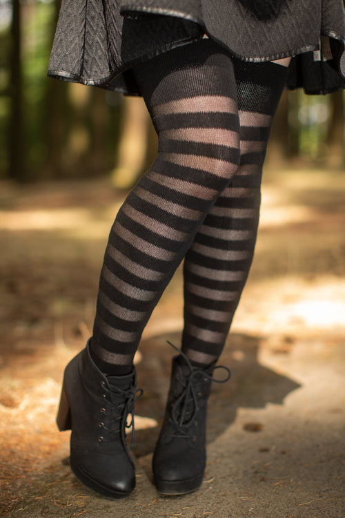 Gossamer Stripes Extraordinary Thigh High