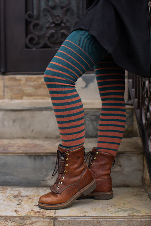 Longer Gradient Stripe Extraordinary Thigh High