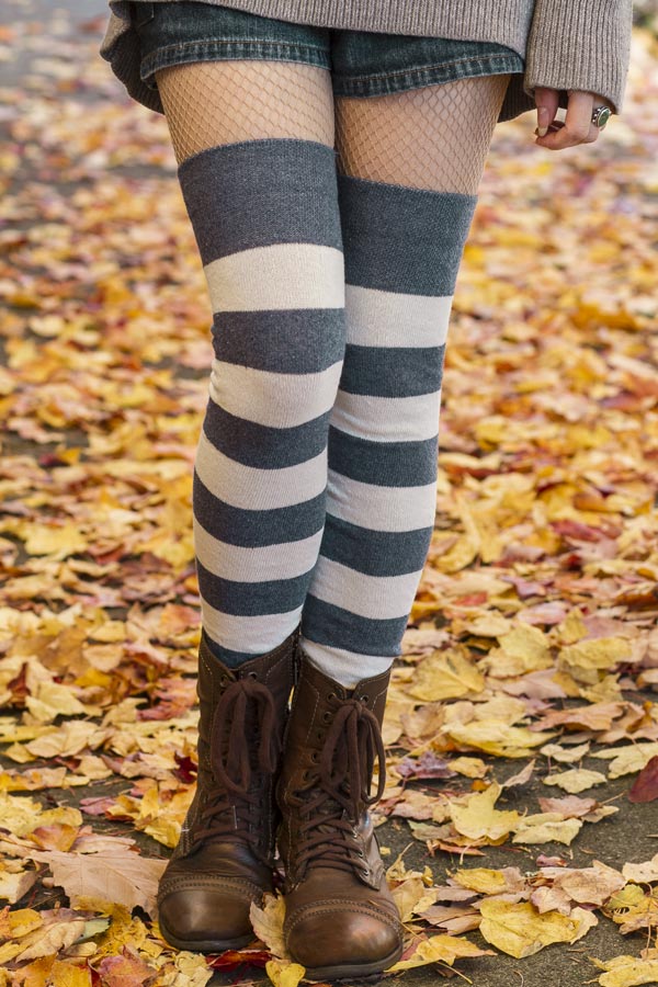 Longer Striped Extraordinary Thigh High Socks