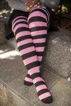 XL Foot Longer Striped Extraordinary Thigh High
