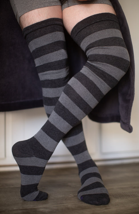 XXL Foot Longer Striped Extraordinary Thigh High