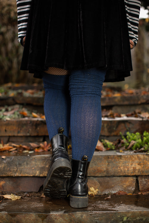 Longer M45 Ribbed Thigh High with Roll Top