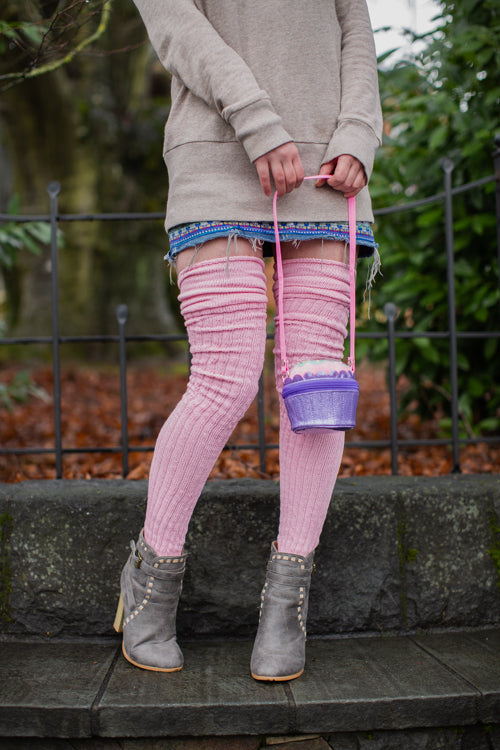 Longer M45 Ribbed Thigh High with Roll Top