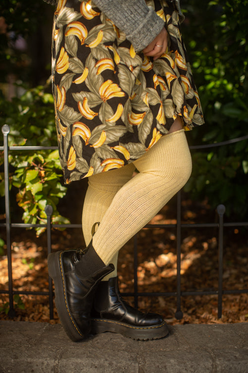 M45 Ribbed Thigh High with Roll Top