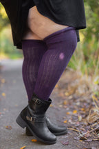 M45 Ribbed Thigh High with Roll Top