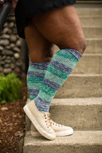 Marled Stripe Knee Socks