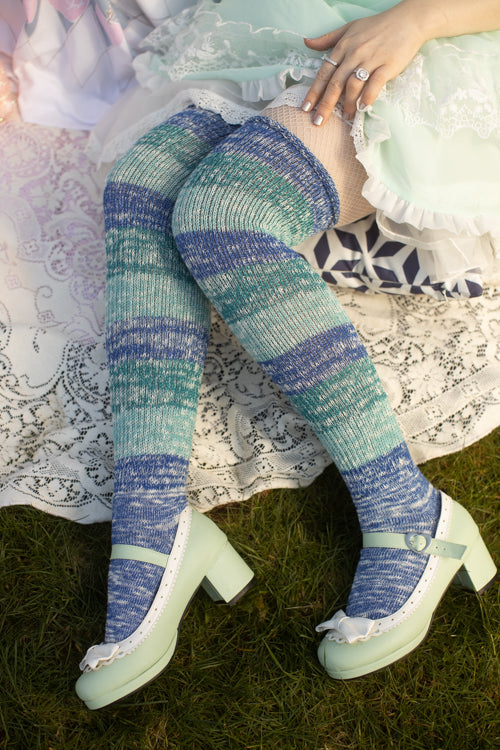 Marled Stripe Knee Socks