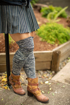 Marled Scrunchable Thigh High Socks