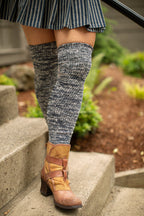 Marled Scrunchable Thigh High Socks