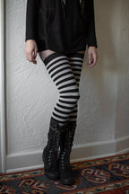 M Stripes Thigh High Socks